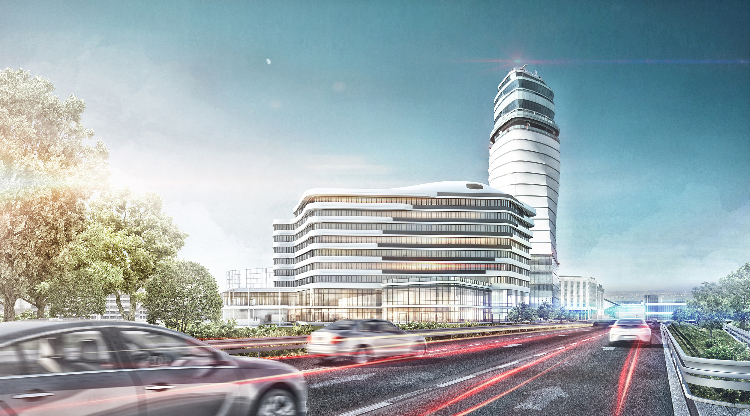 Rendering des OFFICEPARK 4 am Wiener Flughafen