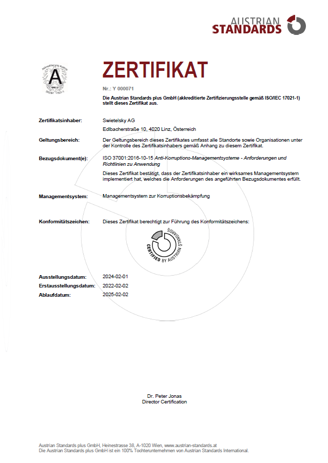 SWIETELSKY ISO 37001 2024
