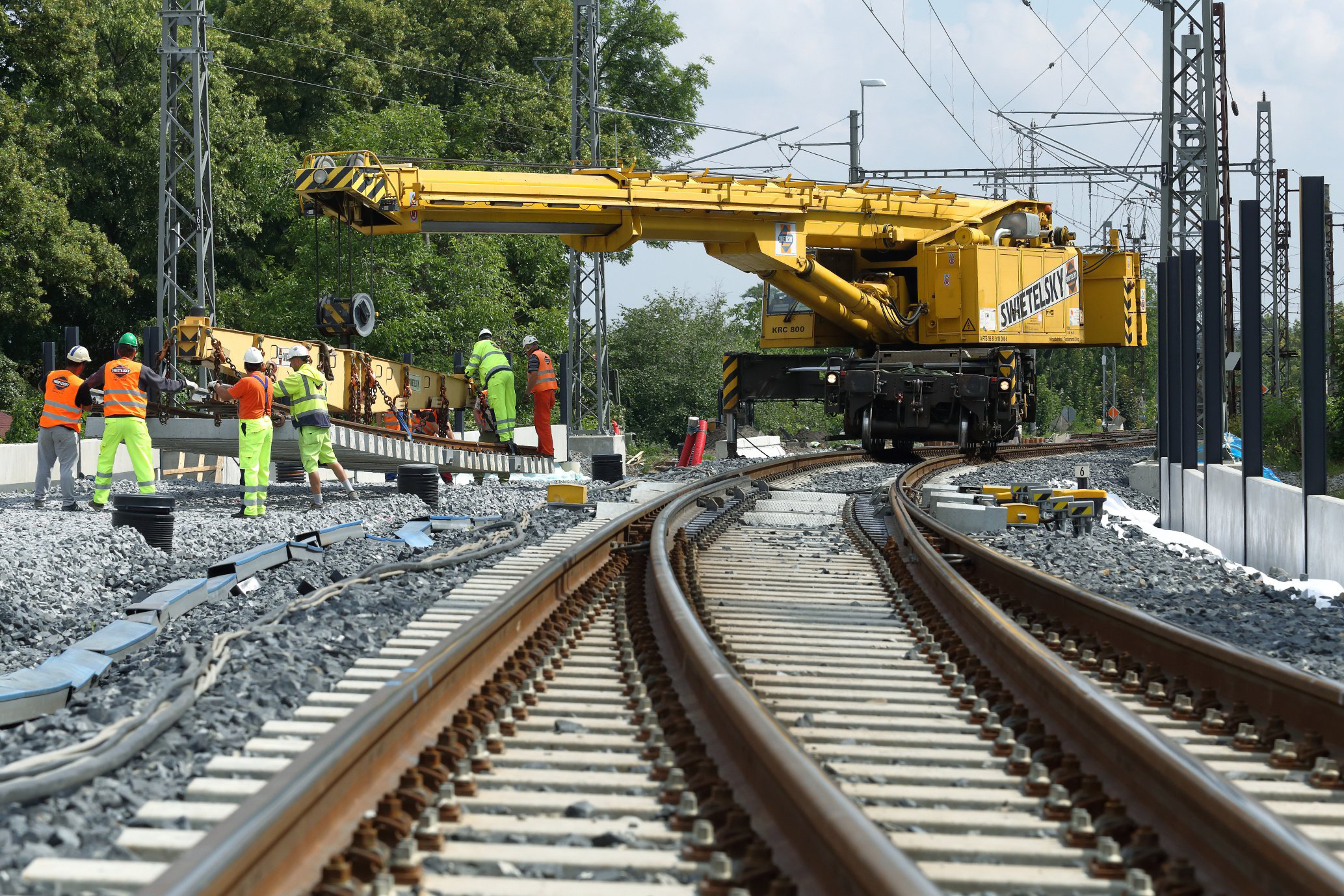 Obnova železniční stanice, Čelákovice - Bahnbau