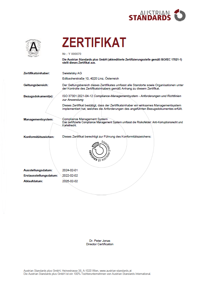 SWIETELSKY ISO 37301 2024