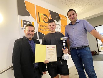 Erster Platz für Fessl-Lehrling Matthias Holzmann - AT Erster Platz für Fessl-Lehrling Matthias Holzmann - AT
